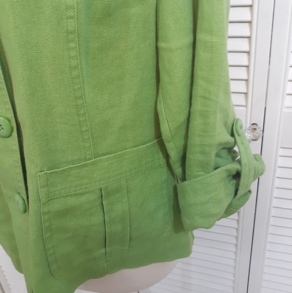 Charter club linen button down shirt top med *C7 - Picture 4 of 6